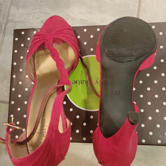 Kelly & Katie Women's Magenta high heel sandals in color magenta size 10 - Picture 7 of 11